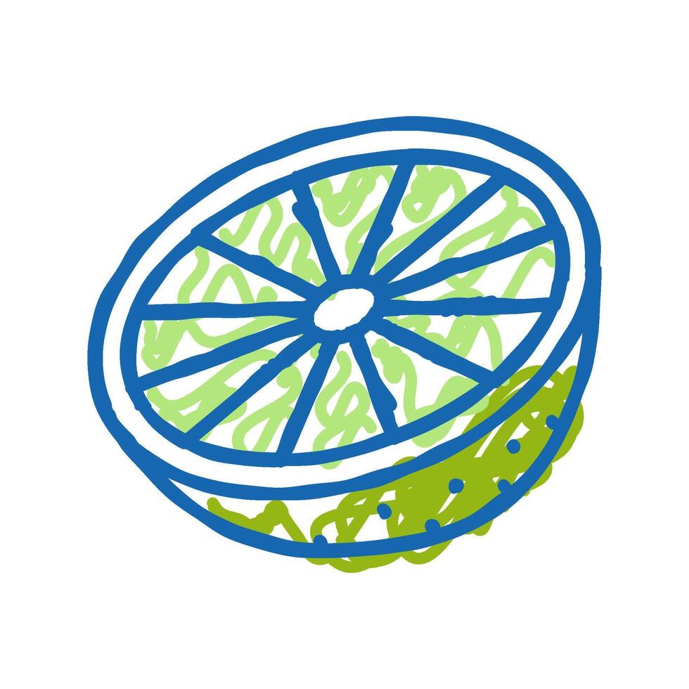 half lime icon doodle illustration vector