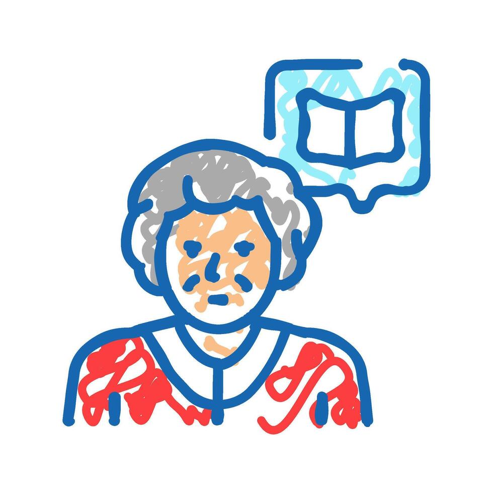 vacation elderly leisure icon doodle illustration vector