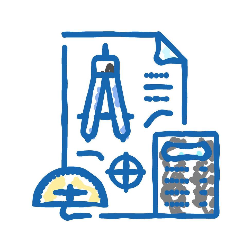 precision drafting architectural drafter icon doodle illustration vector