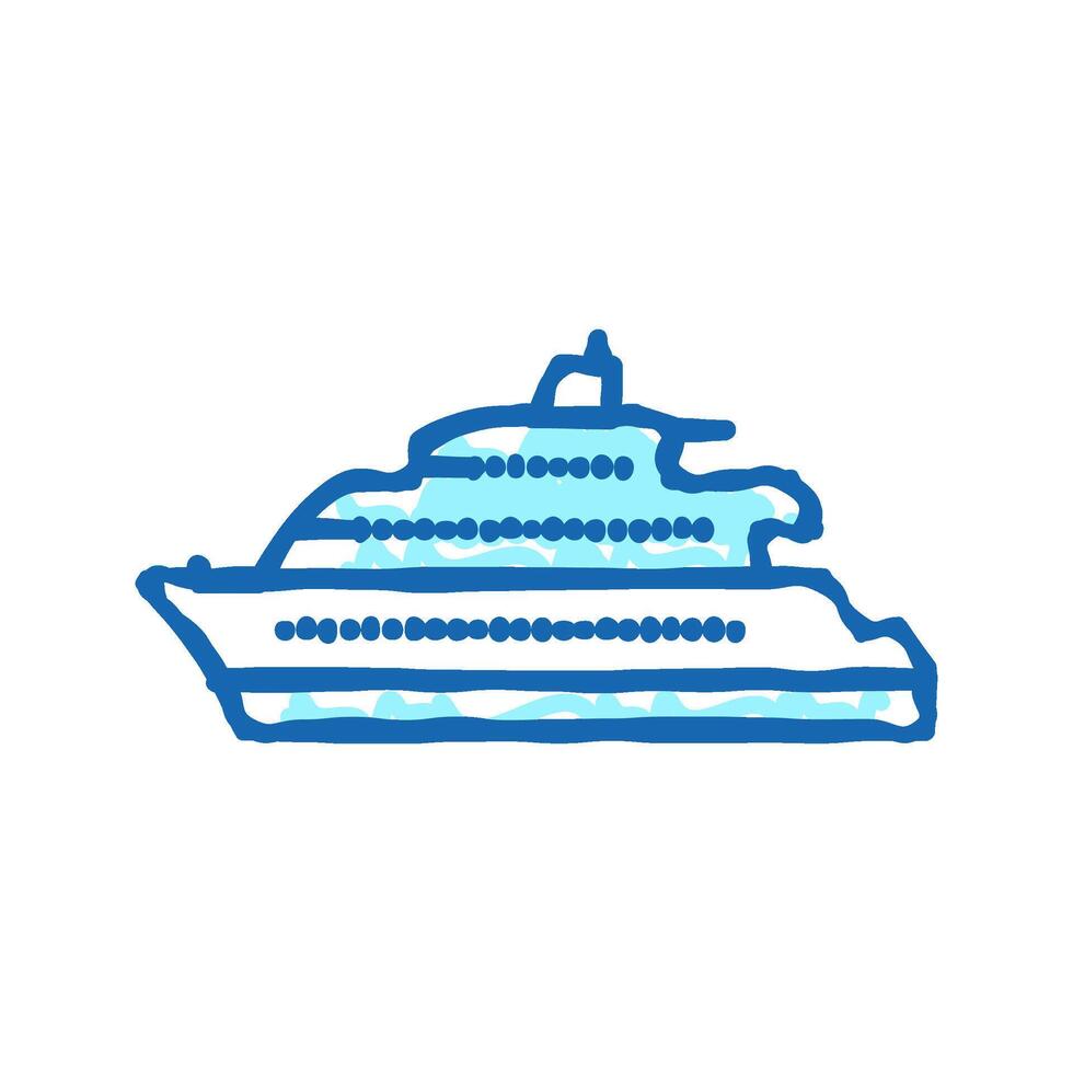 motor yacht boat icon doodle illustration vector
