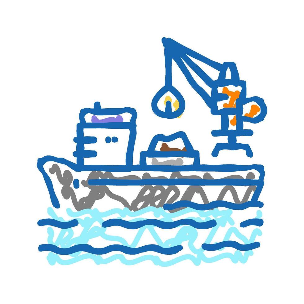 unloading steel production icon doodle illustration vector