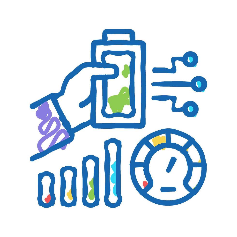 battery optimize icon doodle illustration vector