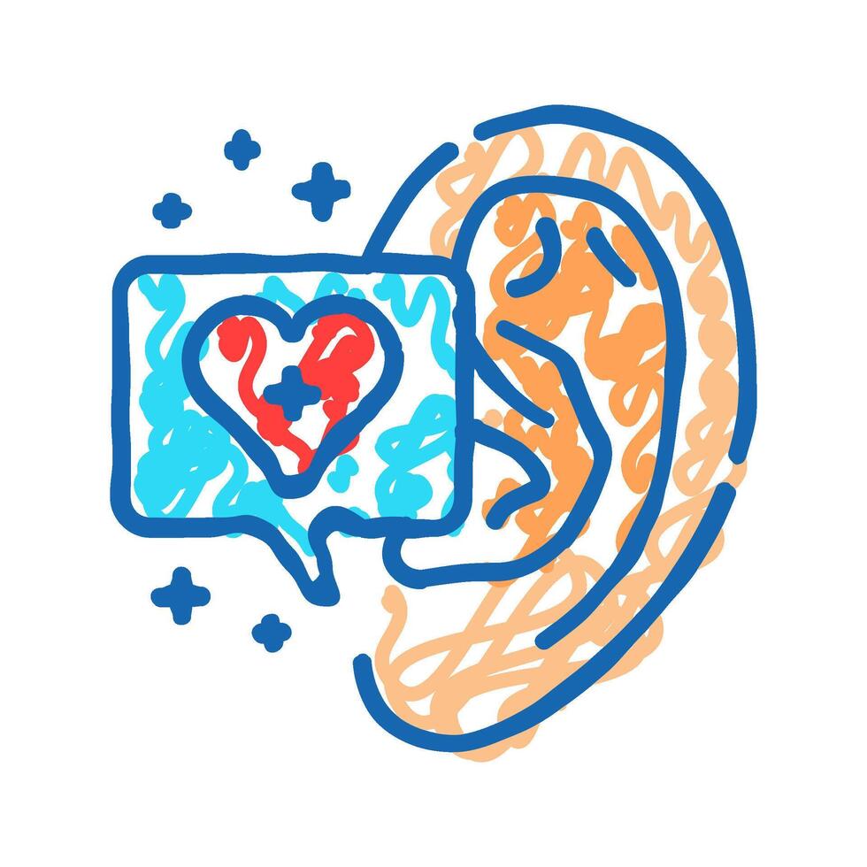 hearing health audiologist doctor icon doodle illustration vector