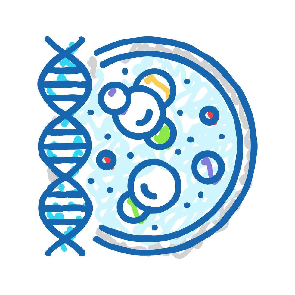 molecular biology cryptogenetics icon doodle illustration vector
