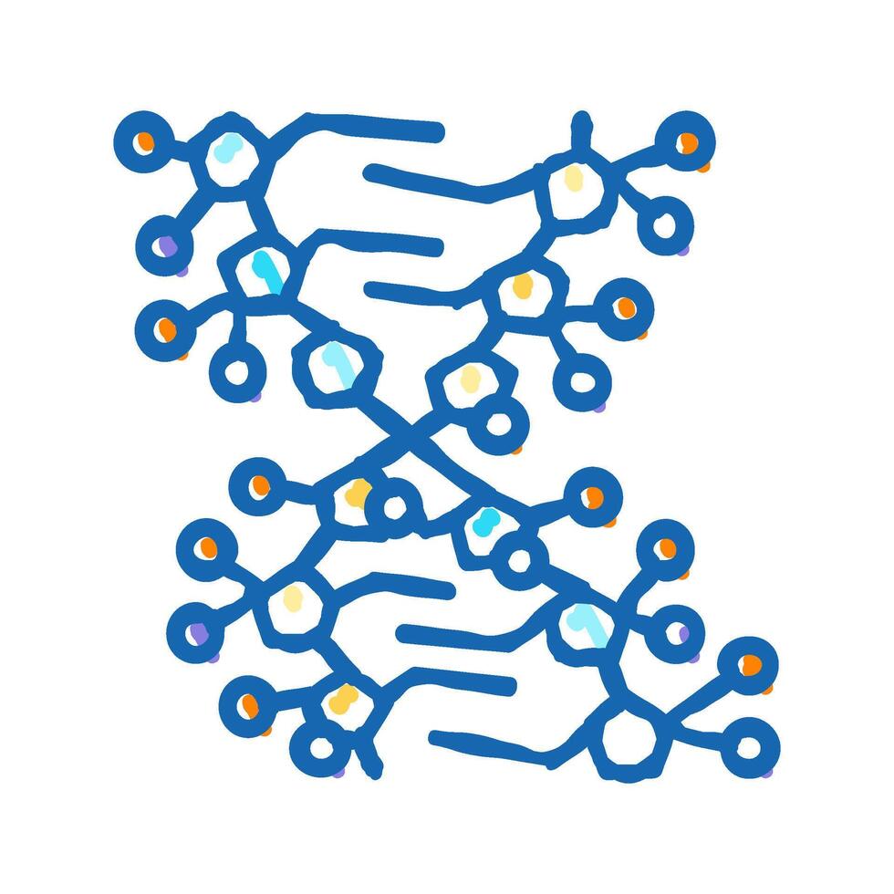 gene molecular structure icon doodle illustration vector
