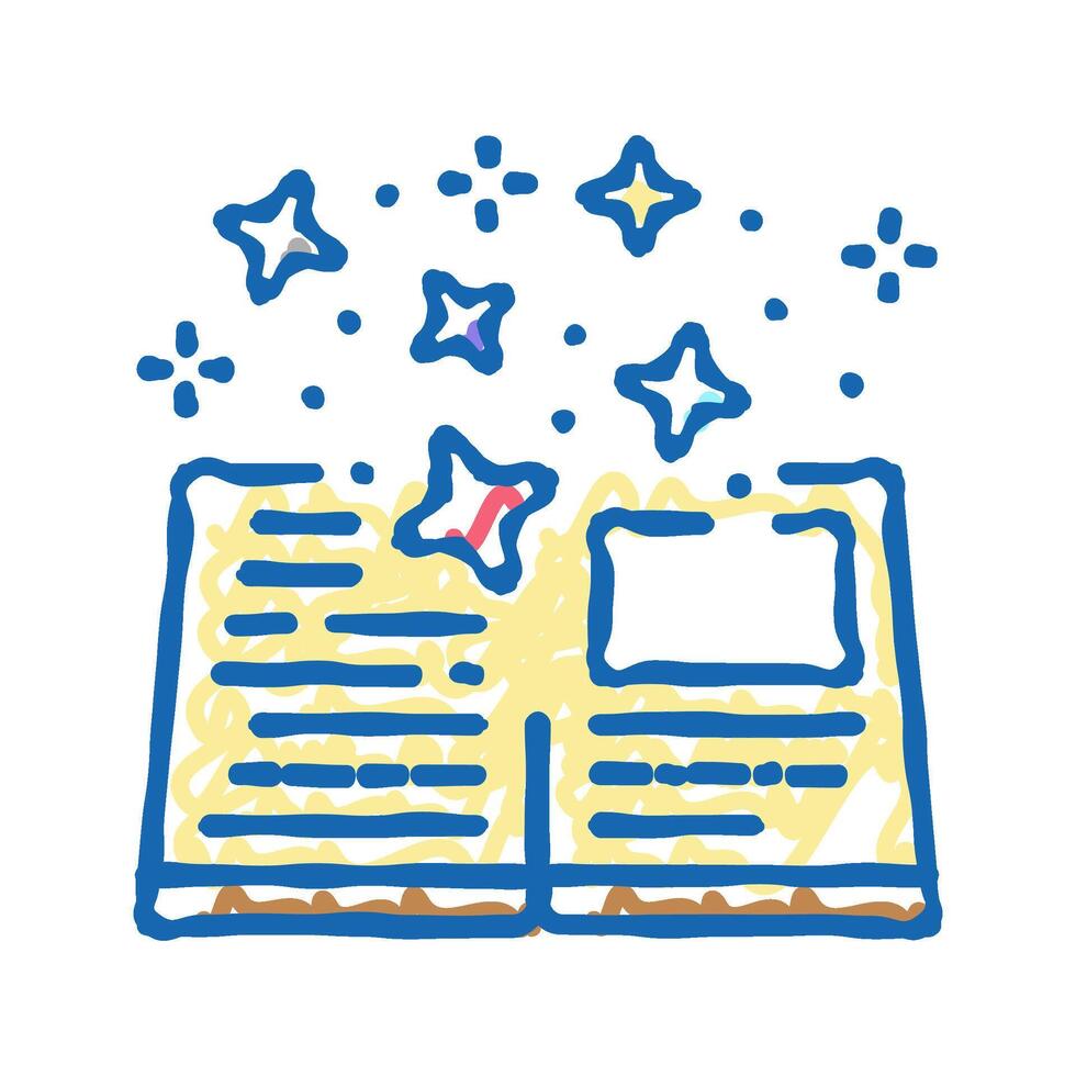 book magic icon doodle illustration vector
