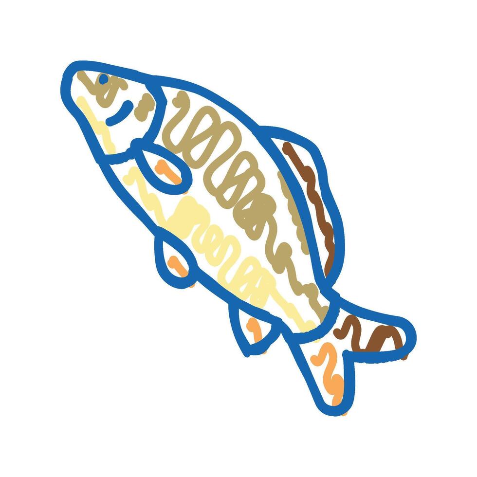 common carp icon doodle illustration vector