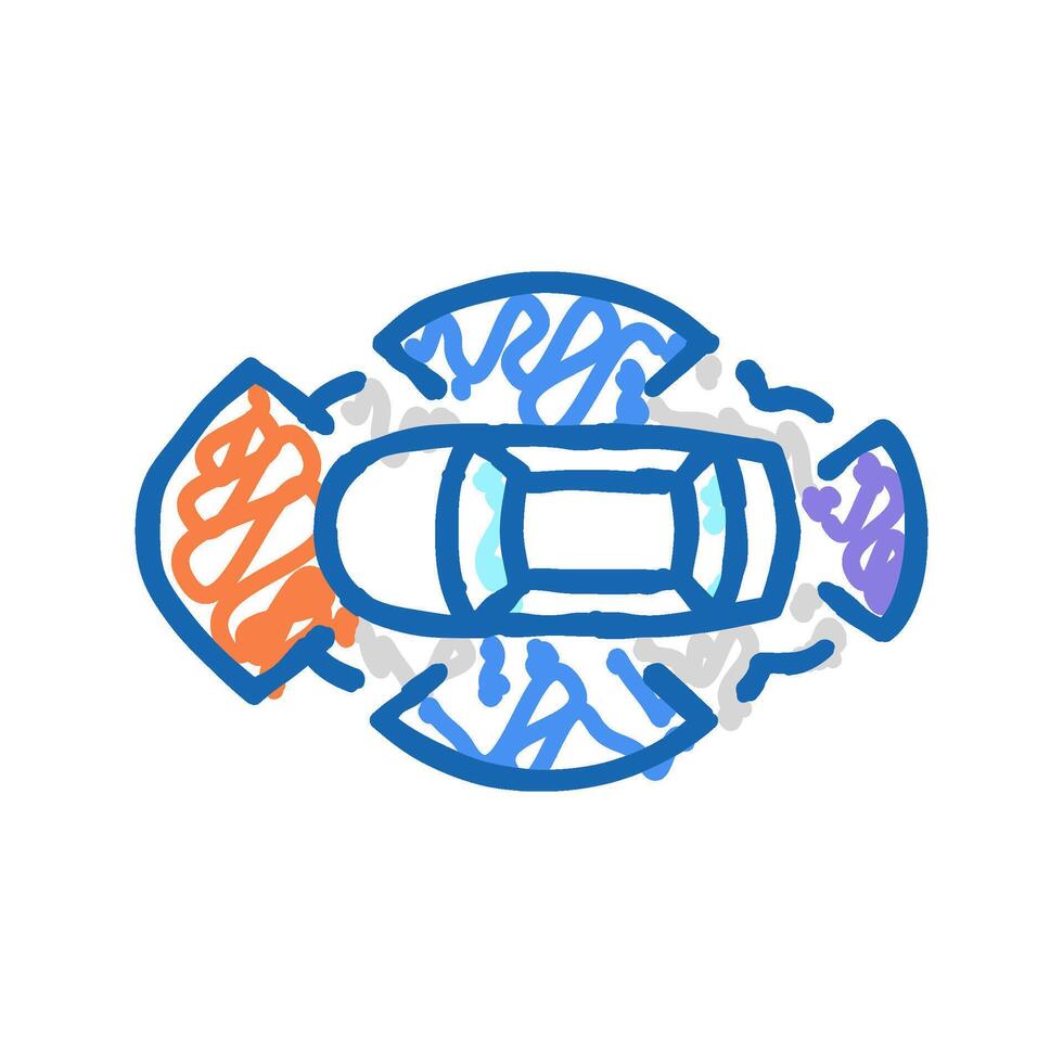 autonomus vehicle icon doodle illustration vector