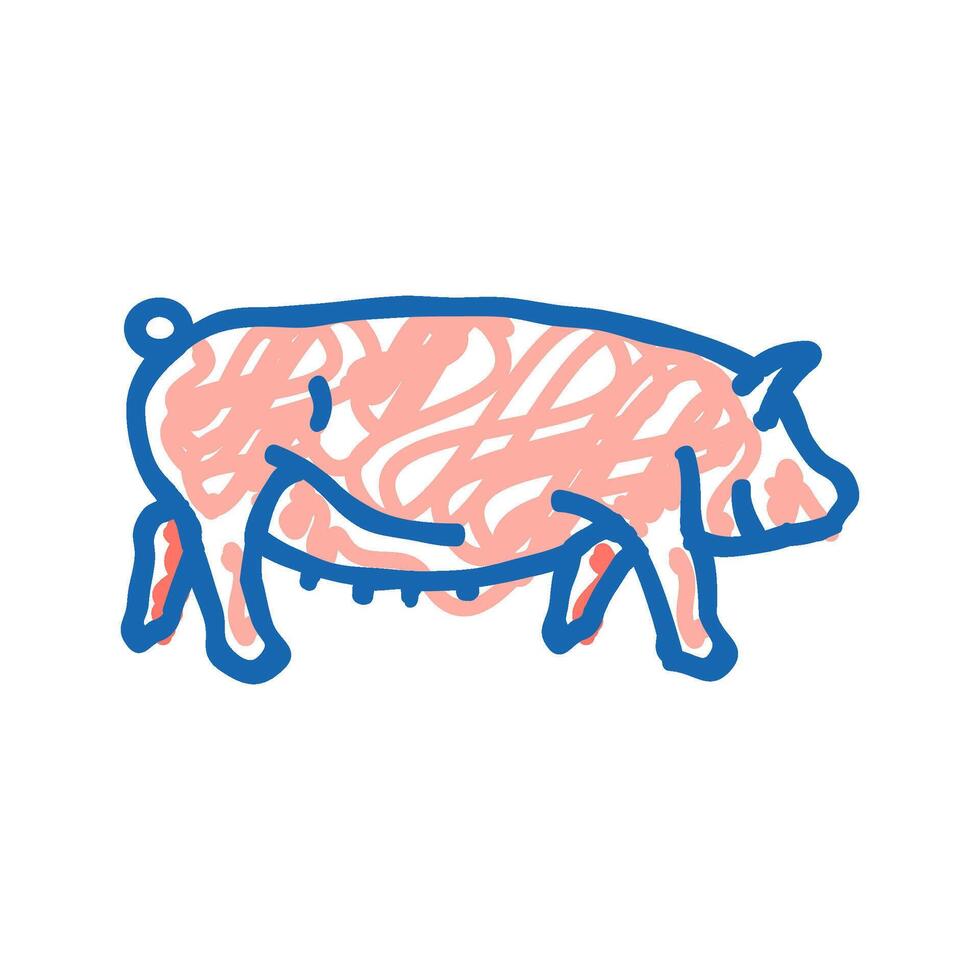 yorkshire pig breed icon doodle illustration vector