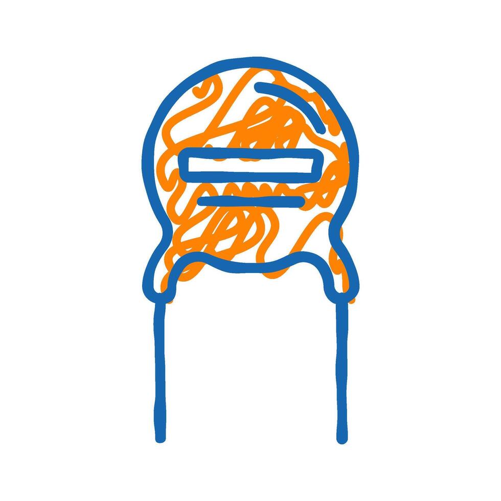 electrolytic capacitor electronic component icon doodle illustration vector