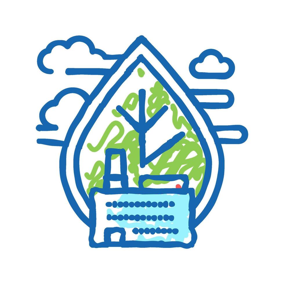 air emissions and ambient air quality icon doodle illustration vector