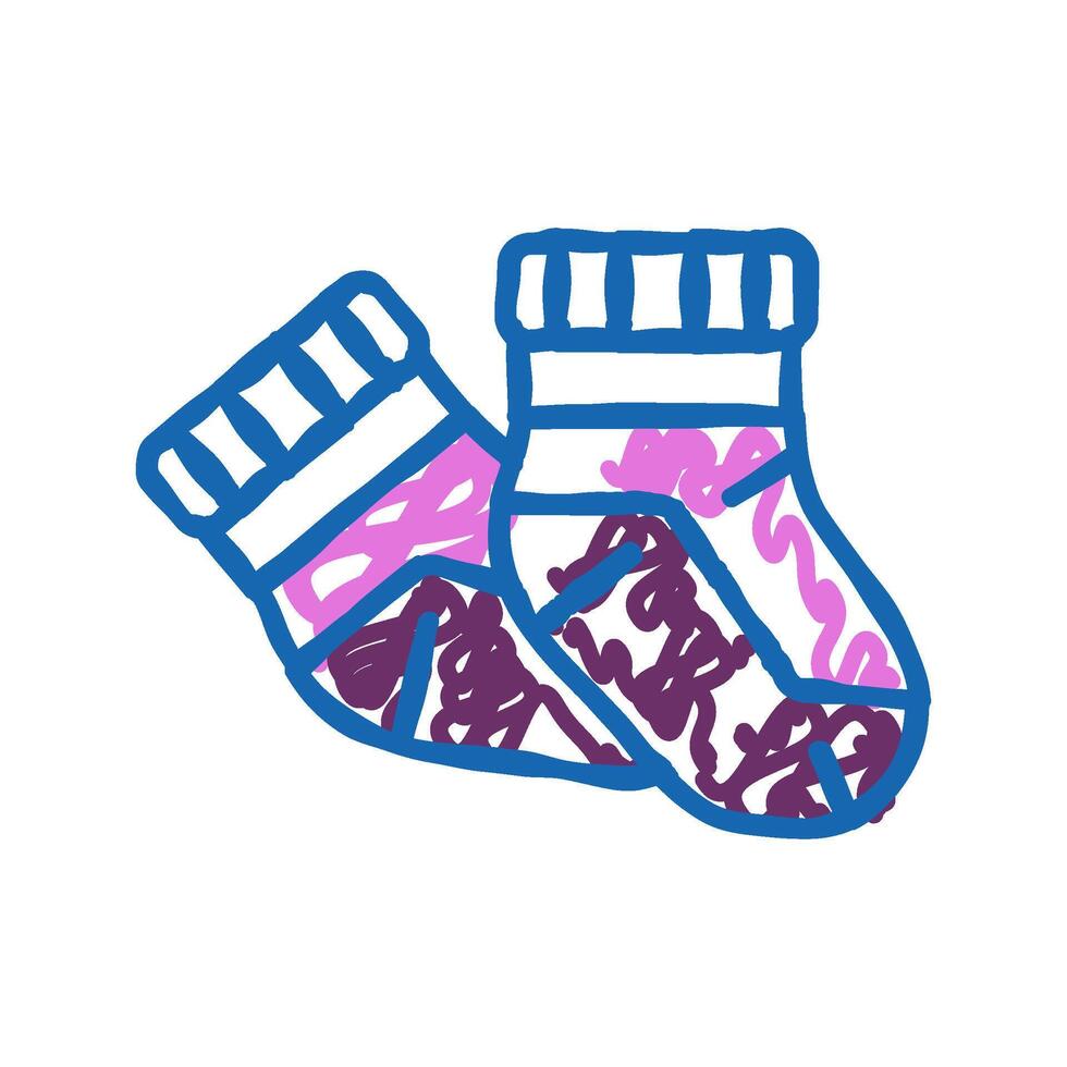 bootie socks baby cloth icon doodle illustration vector