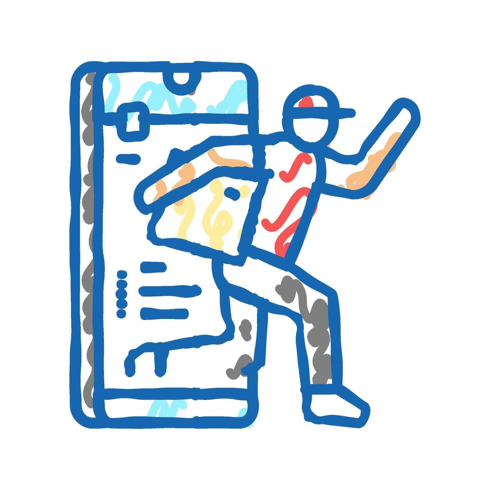 express courier app icon doodle illustration vector
