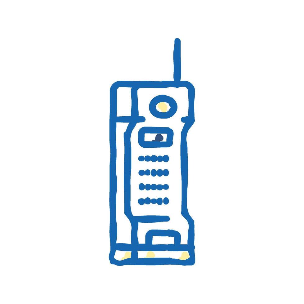mobile phone retro gadget icon doodle illustration vector