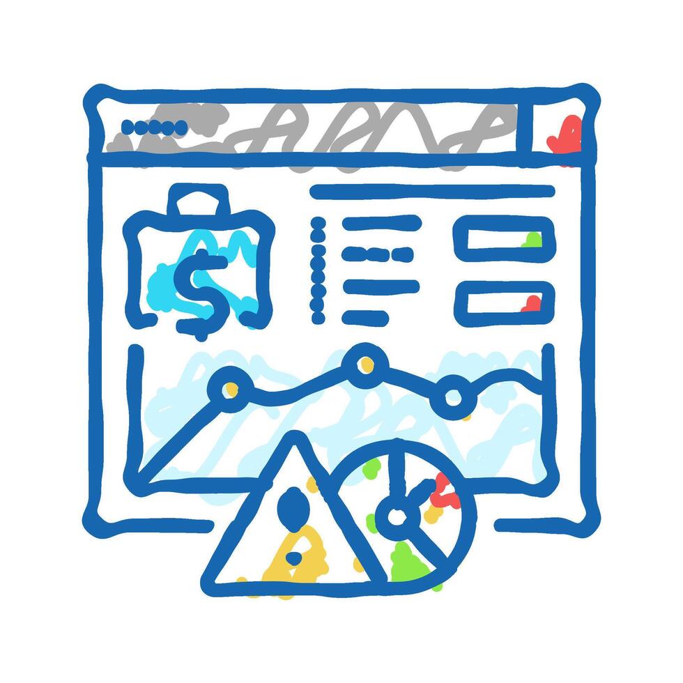 metrics risk icon doodle illustration vector