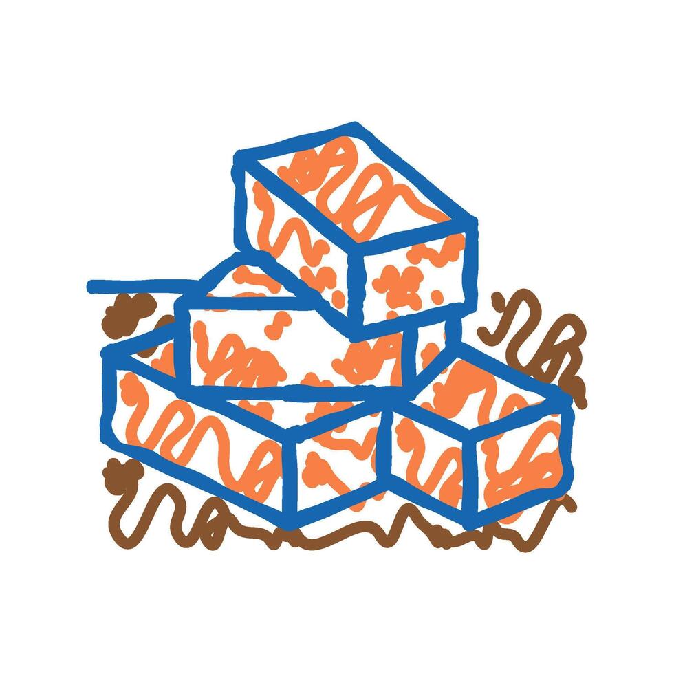 brick for building icon doodle illustration vector
