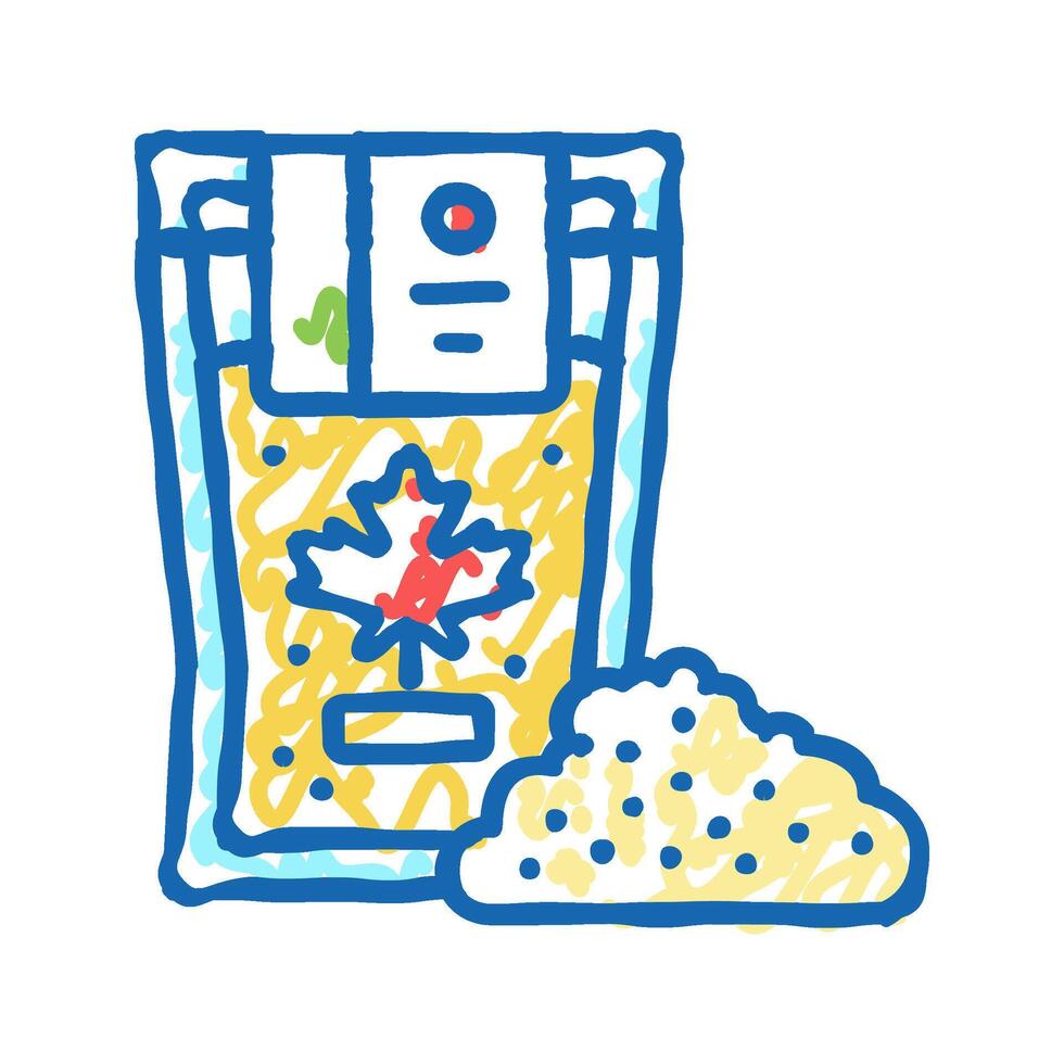 maple flakes bag packaging icon doodle illustration vector