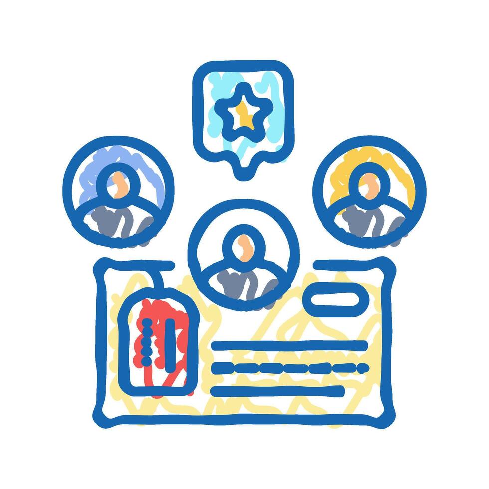 lead scoring technical sales engineer icon doodle illustration vector