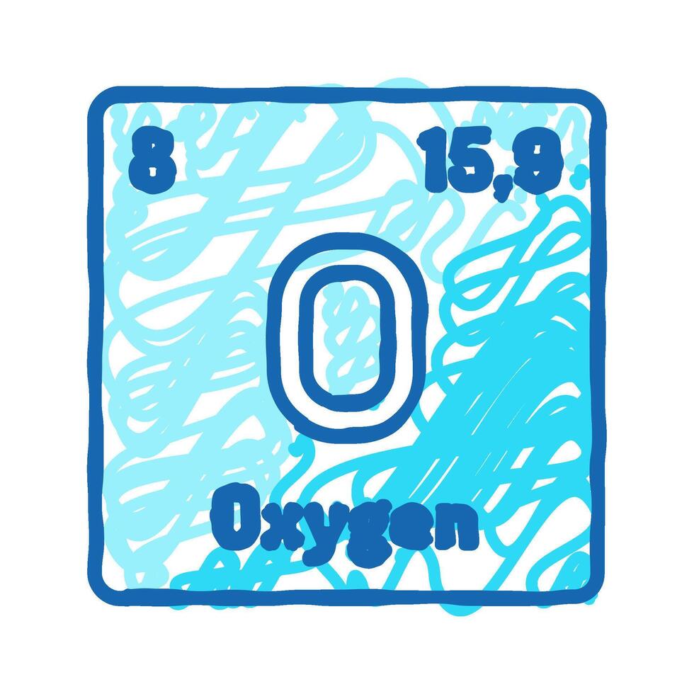 oxygen chemical element icon doodle illustration vector