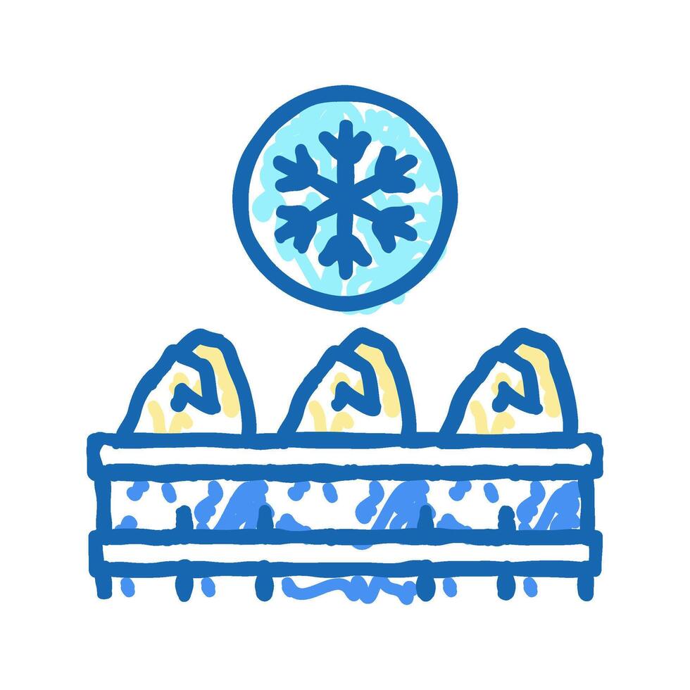 frozen chicken carcass meat icon doodle illustration vector