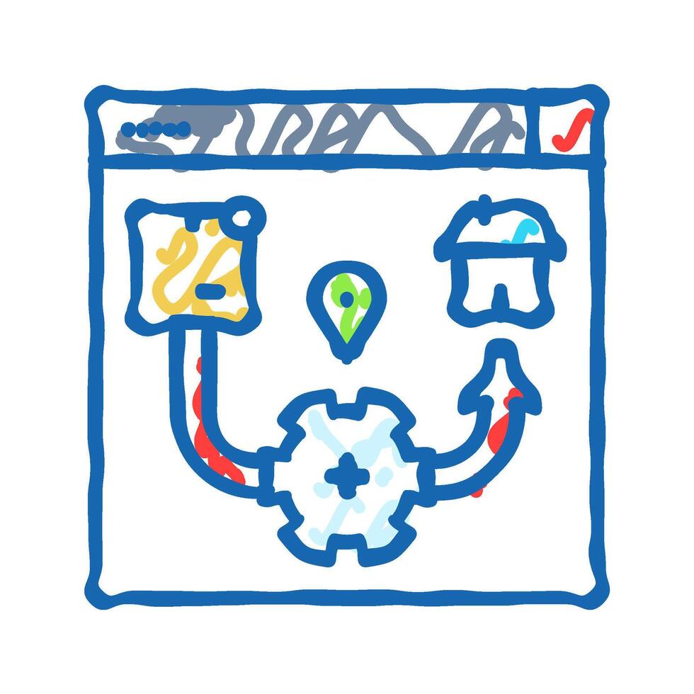 ecommerce logistics logistic manager icon doodle illustration vector