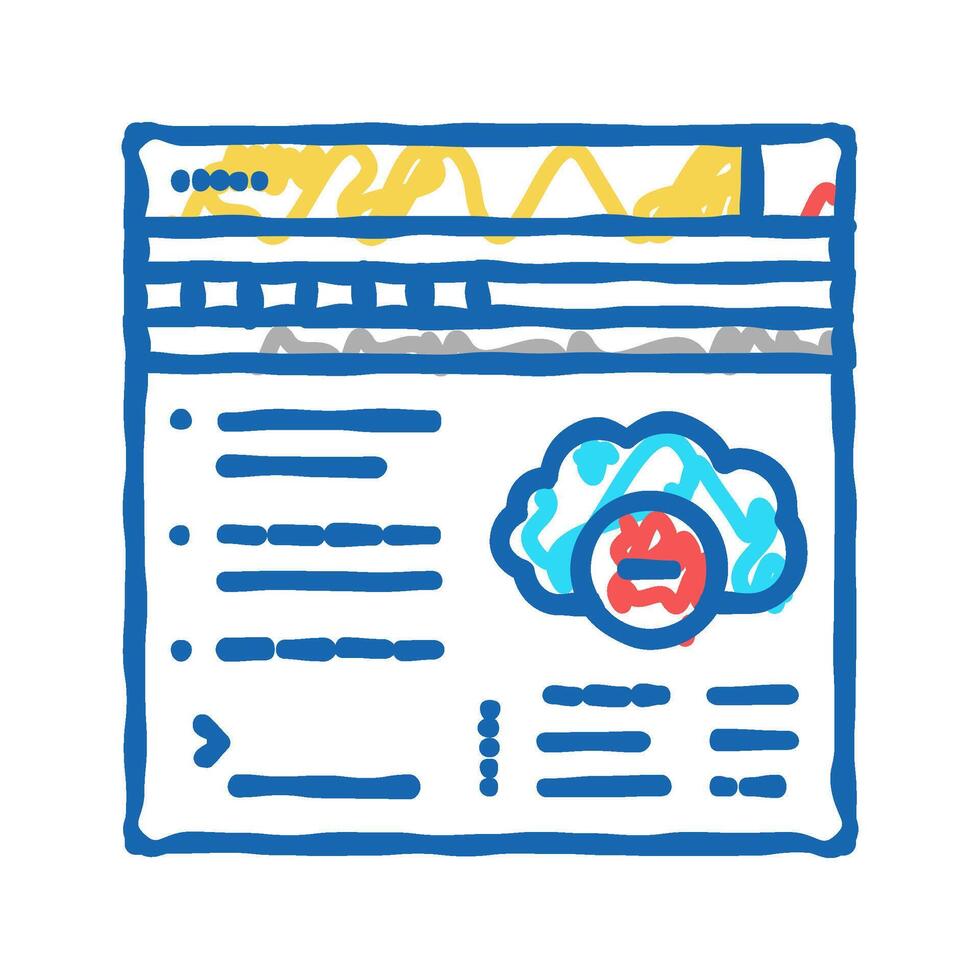 online access to cloud, or hacking account icon doodle illustration vector