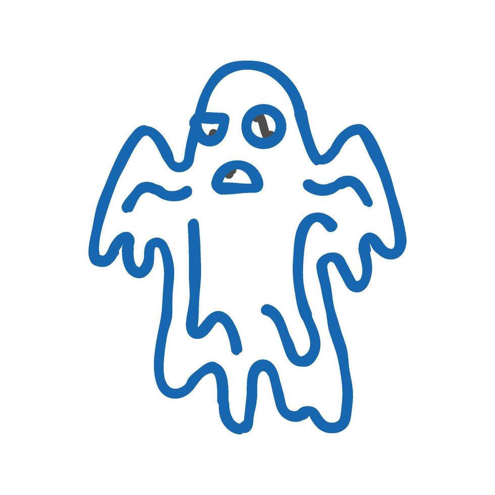 creepy ghost icon doodle illustration vector
