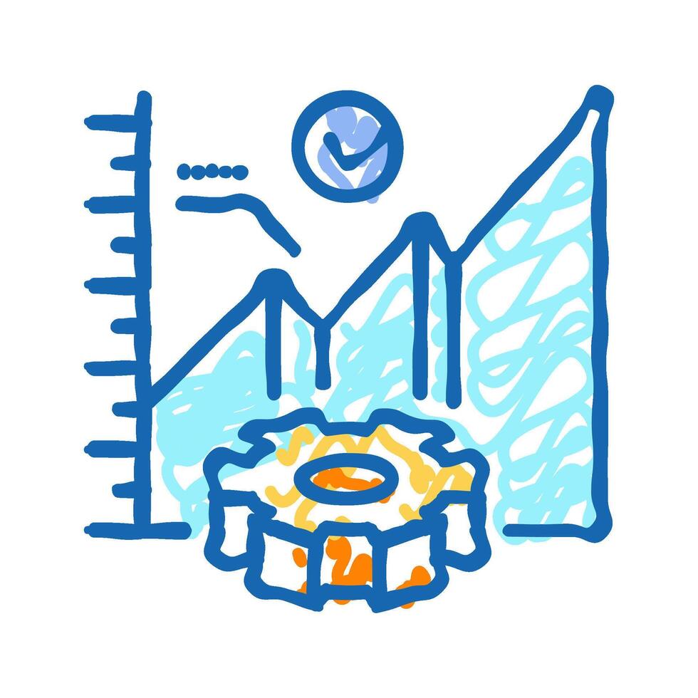 efficiency improvement manufacturing engineer icon doodle illustration vector