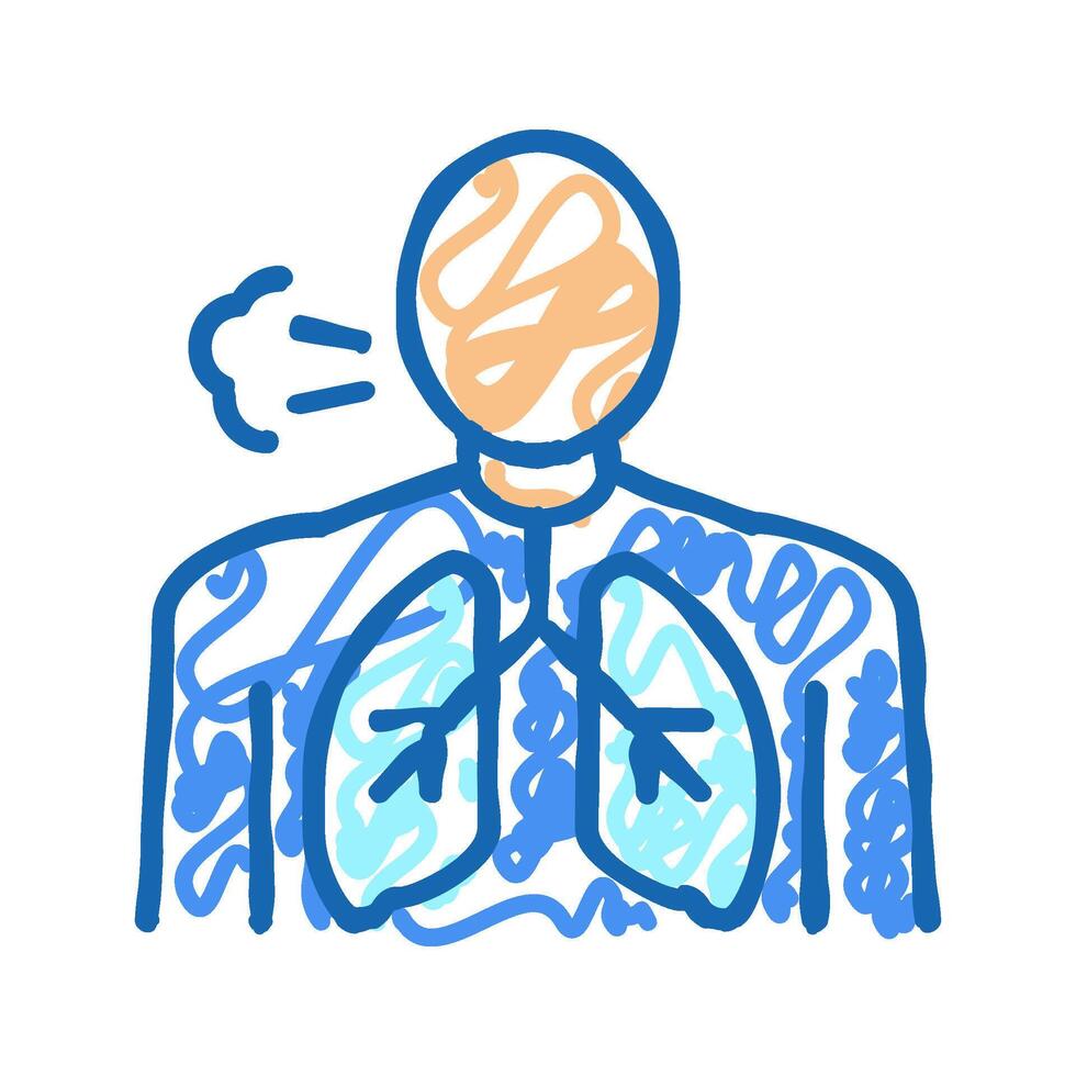 shortness of breath icon doodle illustration vector