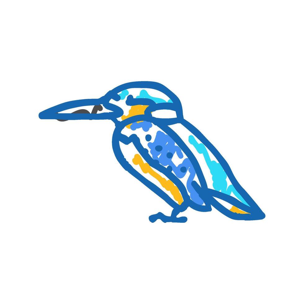 kingfisher bird exotic icon doodle illustration vector