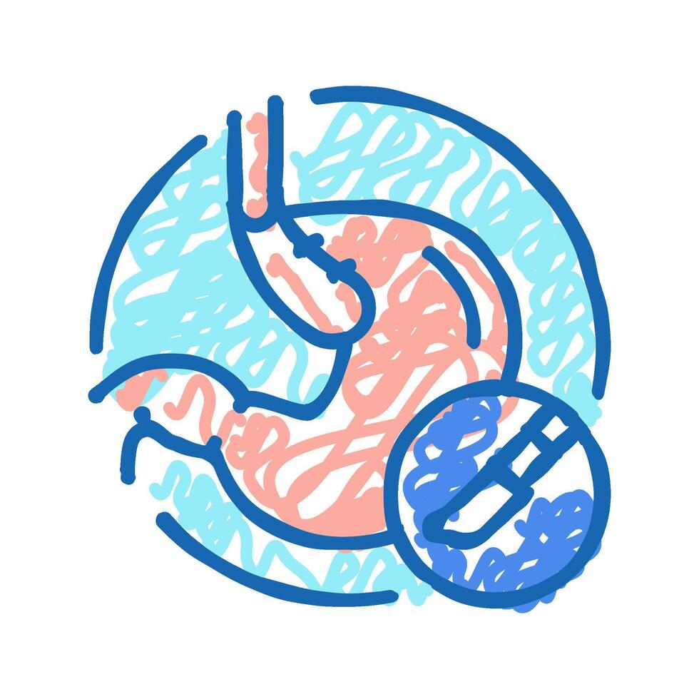 nissen fundoplication surgery icon doodle illustration vector