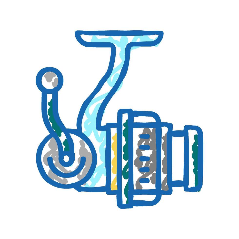 spinning reel icon doodle illustration vector