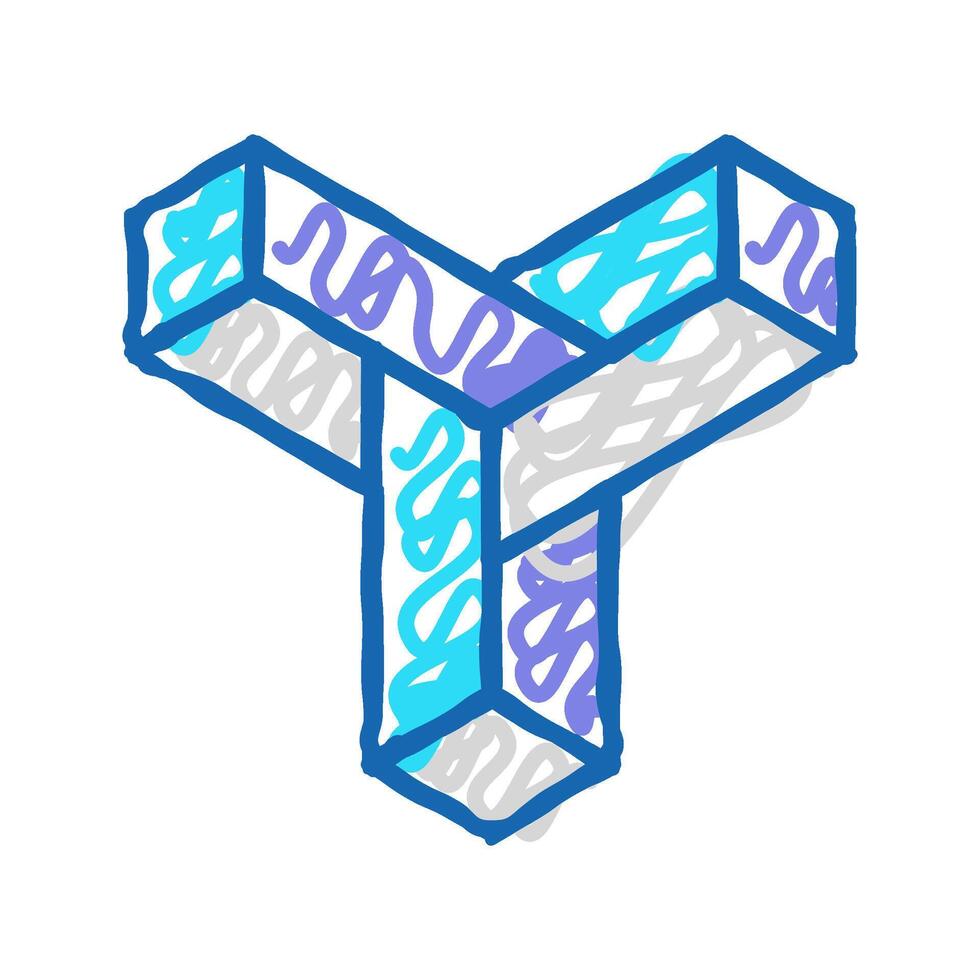 paradox impossible geometric shape icon doodle illustration vector