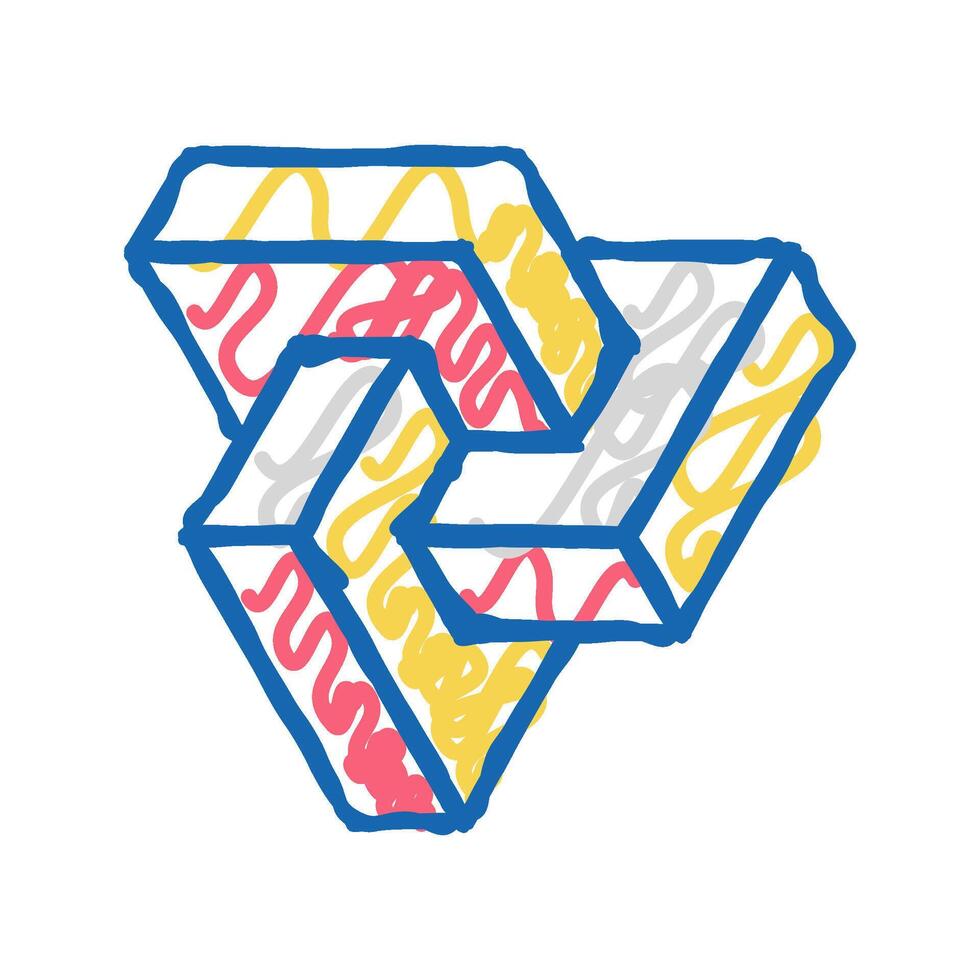 esher impossible geometric shape icon doodle illustration vector