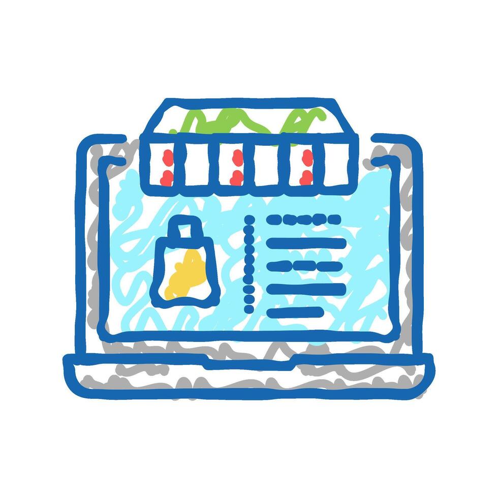 online shop icon doodle illustration vector