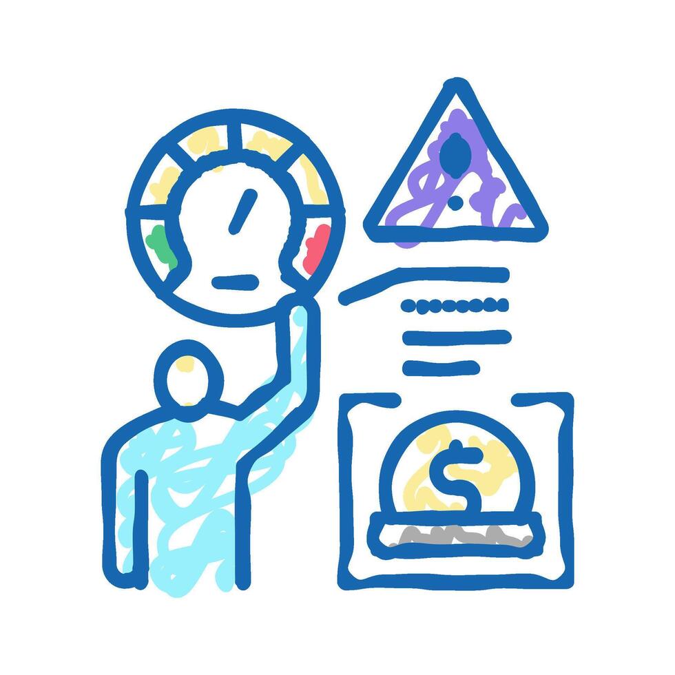 risk assessment startup icon doodle illustration vector