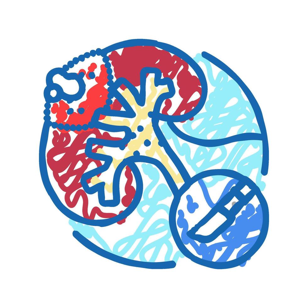 urostomy urology icon doodle illustration vector