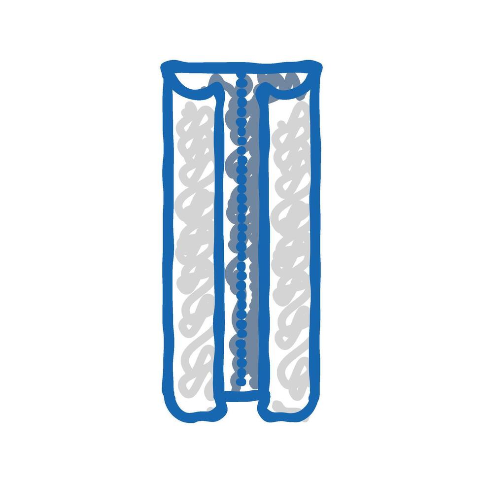 bias tape dressmaking fashion icon doodle illustration vector