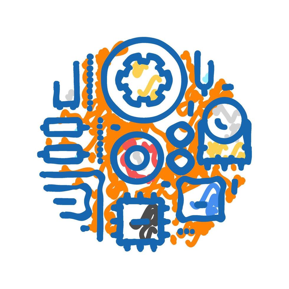 analog electronics icon doodle illustration vector