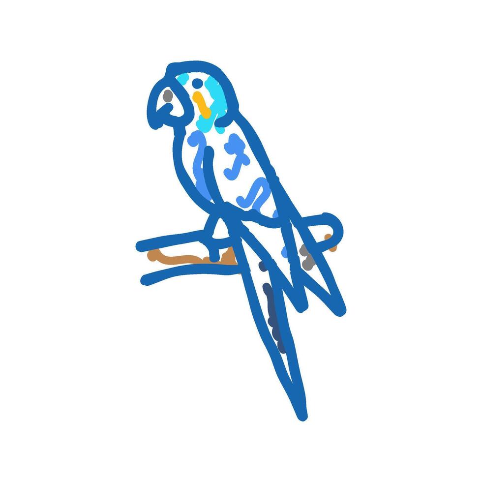 the lears macaw bird exotic icon doodle illustration vector