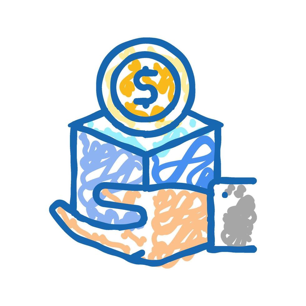 benefits package interview job icon doodle illustration vector
