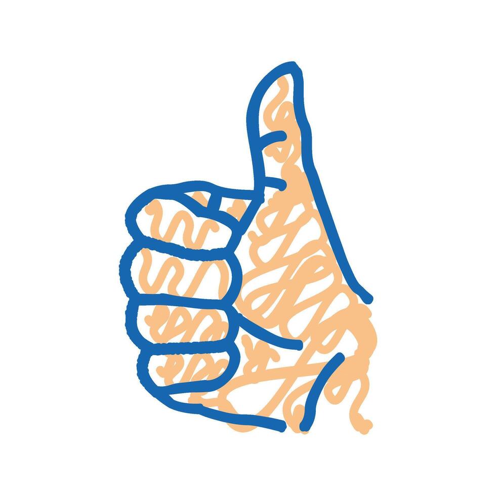 thumb up hand gesture icon doodle illustration vector