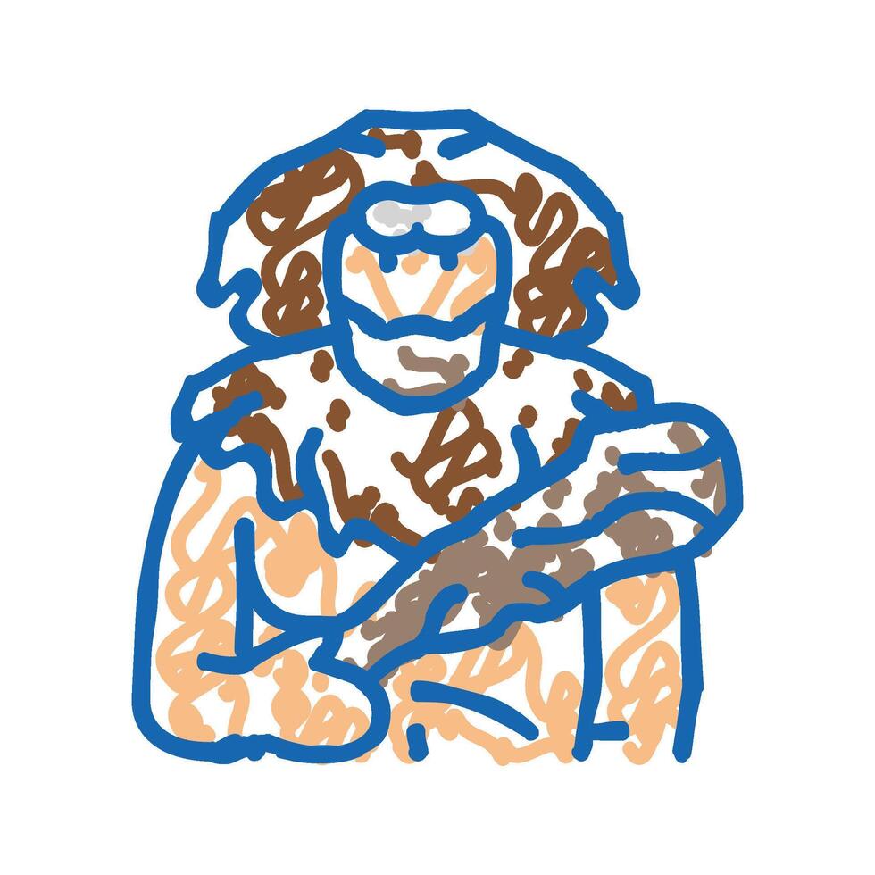 heracles greek god ancient icon doodle illustration vector