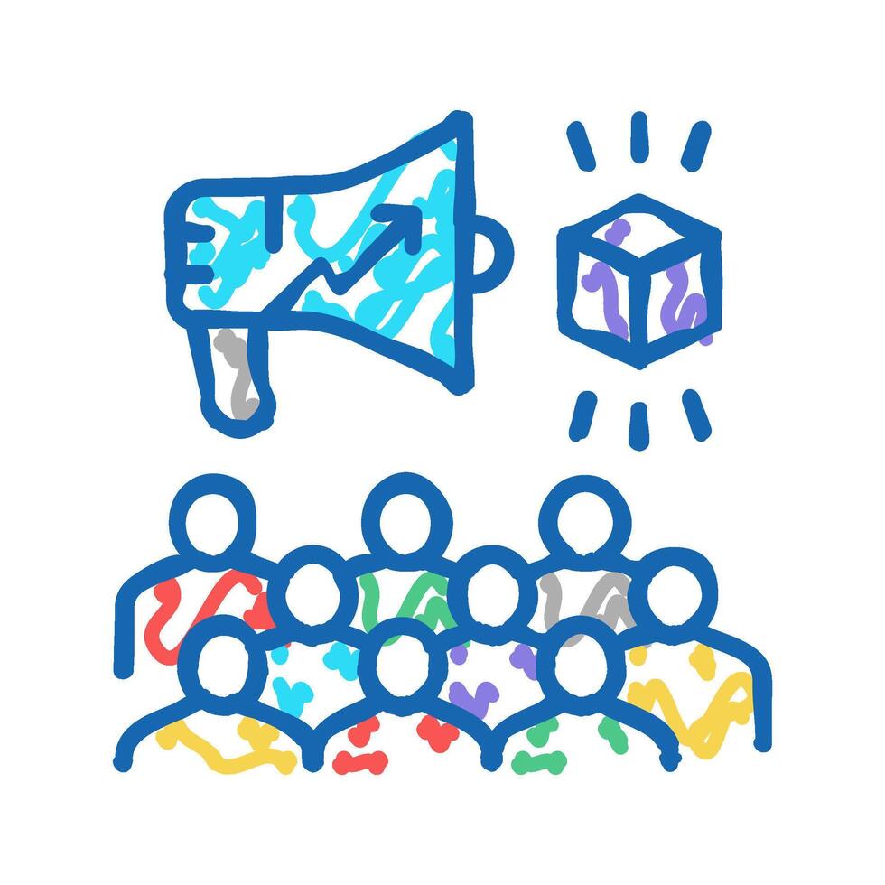 growth advertising review ugc icon doodle illustration vector
