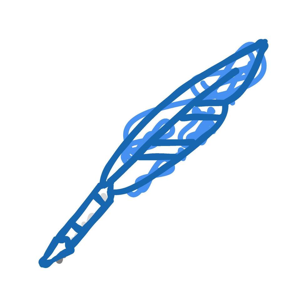 pen feather soft fluffy icon doodle illustration vector