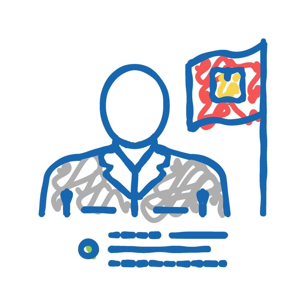 delivery company leadership icon doodle illustration vector