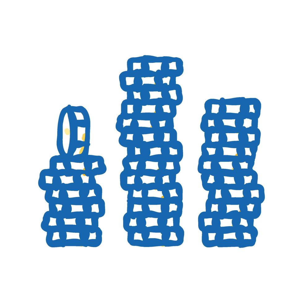 stack coin gold icon doodle illustration vector