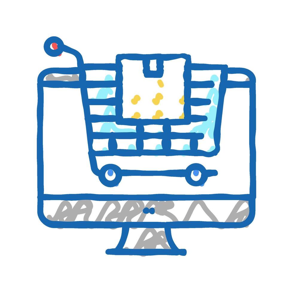 online store icon doodle illustration vector