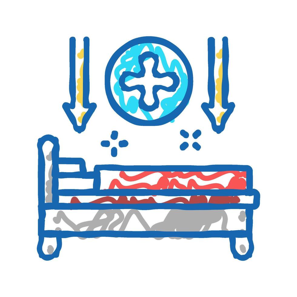 bed rest hepatitis icon doodle illustration vector