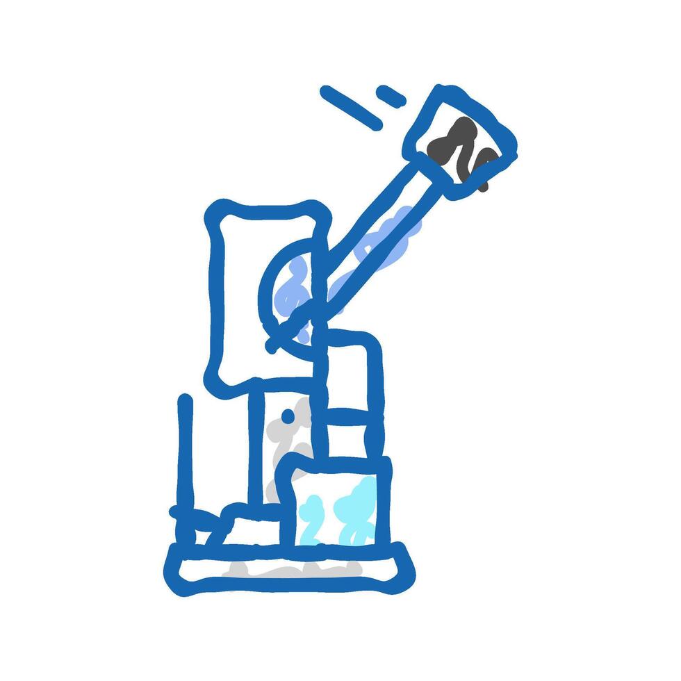 impact testing materials engineering icon doodle illustration vector